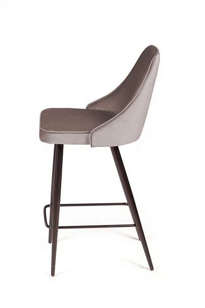 Стул полубарный Oliver, бархат пепельно-бежевый 25/ чёрный конус - Вид 4