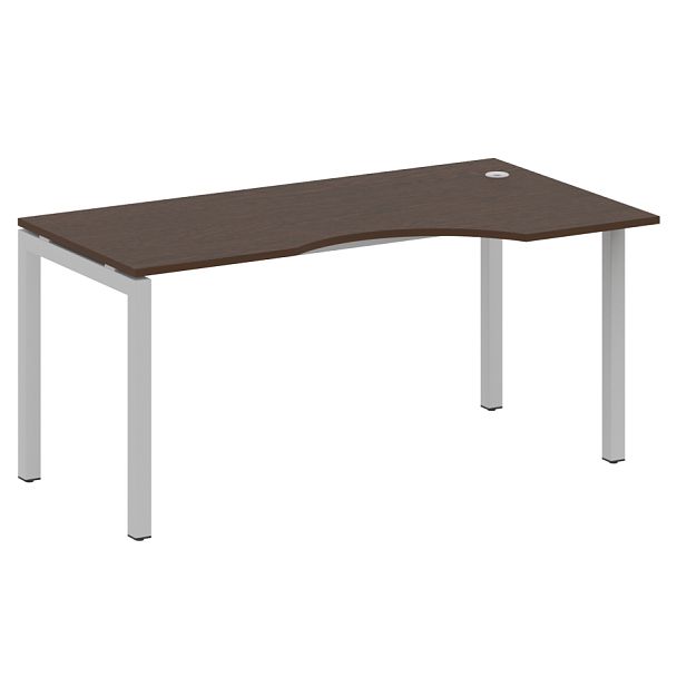 Metal System Quattro Стол криволинейный правый на П-образном м/к 50БП.СА-1 (R) Венге/Серый металл 1600*900*750 - Вид 1