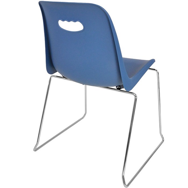 Стул Venezia (пруток) каркас хром, синий, РП+ИК, стопируемый - Вид 3