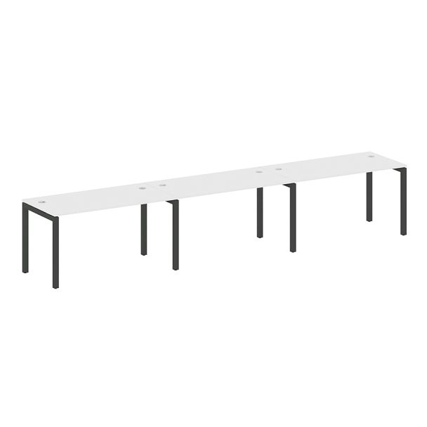 Metal System Quattro Р. ст. на 3 раб. места на П-образном м/к 50БП.СМ-3.3 Белый/Антрацит металл 4200*720*750 - Вид 1