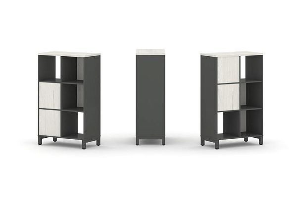 Style Project Набор стеллажа 2-х сторон., 3 яр. SN.NSD-321 Антрацит/Дуб Наварра/Металл Антрацит 754* - Вид 1