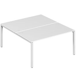 Бенч-система на 2 места Trend Metal 160x147x75 белый - Фото предпросмотра