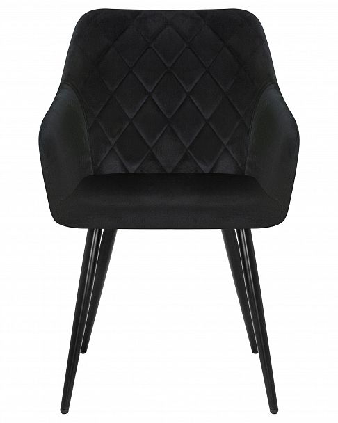 Стул обеденный DOBRIN ROBERT (черные матовые ножки, велюр V108-77 Чёрный) - Вид 6