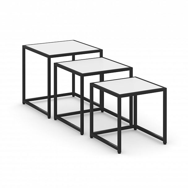 Стол журнальный "Loft" VR.L-SJK-45 Белый Бриллиант/Черный - Вид 4