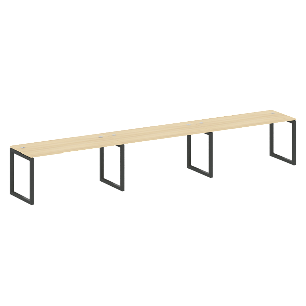 Metal System Quattro Р. ст. на 3 раб. места на О-образном м/к 50БО.СМ-3.4 Акация/Антрацит металл 4800*720*750 - Вид 1