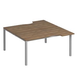 Рабочая станция со столами на опорах КФ (2х160) Комфорт КФ К.С1 1150 ШТ дуб шамони темный / серый - Фото предпросмотра