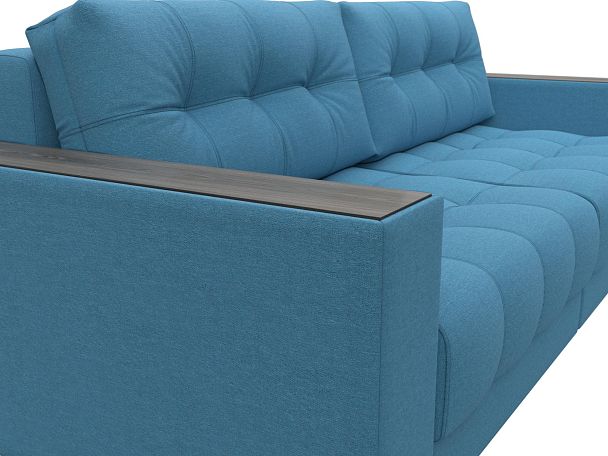 Диван прямой с декором Лига-049 НПБ Рогожка голубой - Вид 4