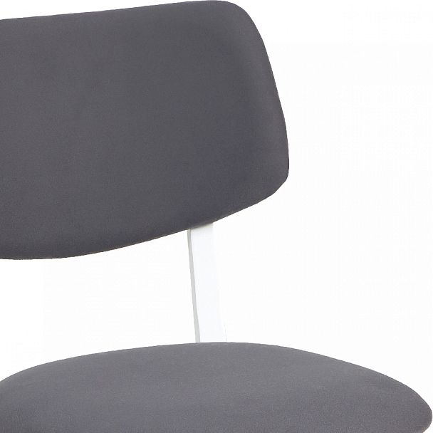 Комплект деревянных стульев с мягким сиденьем Мэти Белый/Серый велюр, 2 шт. - Вид 7