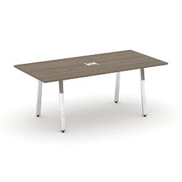 Style Project Direct Lux Стол переговорный M-SN-6A.SPRG-198 Вяз Благородный/Нержавеющая Сталь/Хром 1980*980*25 - Фото предпросмотра