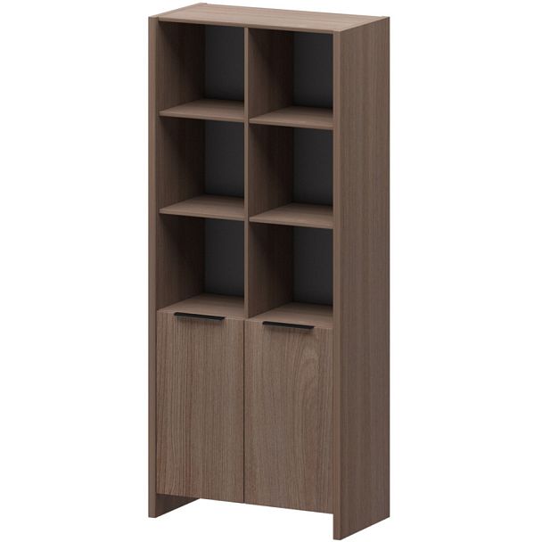 Стеллаж комбинированный КТ-42.38 Темный шимо 856x438x1968 Акцент - Вид 1