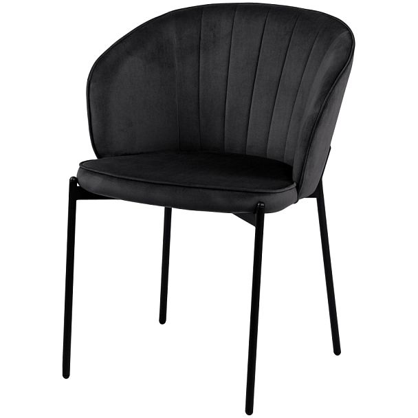 Комплект кухонных стульев Миэль черный велюр/черный, 4 шт. - Вид 1