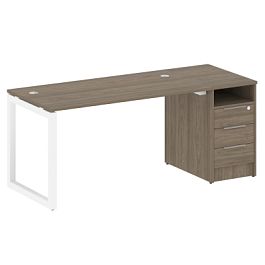 Metal System Quattro Р. ст. с тумбой на О-образном м/к 50БО.РС-СТП-1.3 Вяз/Белый металл 1812*720*750 - Фото предпросмотра