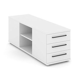 Rift Тумба опорная/приставная RF.TOPD-001 Белый Бриллиант/Металл Черный 1232*450*523 - Фото предпросмотра