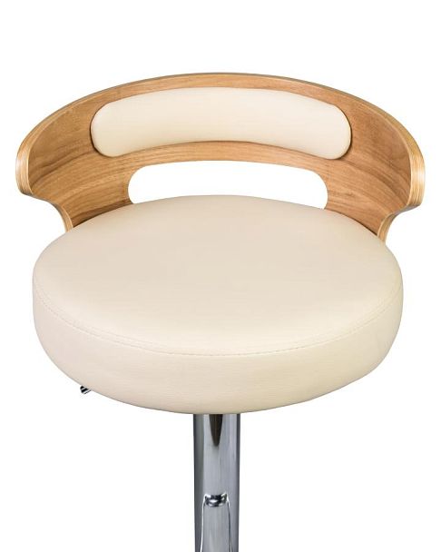 Набор 2 шт Стул барный DOBRIN FRED (натуральное дерево, кремовый) - Вид 7