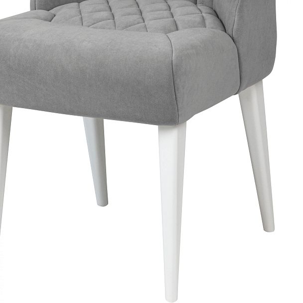 Комплект деревянных мягких стульев Лорелин Белый/Серый велюр, 2 шт. - Вид 12