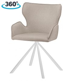 Стул на металлокаркасе поворотный Тантос Серо-бежевый / белый - Фото предпросмотра
