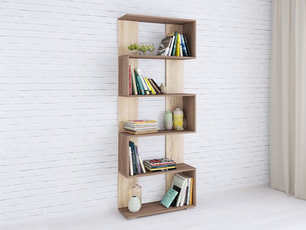 Стеллаж Ромео-1 (1800х700х250) ясень шимо/дуб сонома - Вид 1