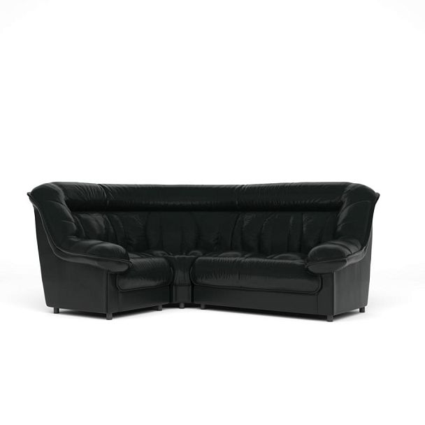 Диван угловой 1У2 Эдельвейс Ed/1y2 экокожа черная CN1114 - Вид 1