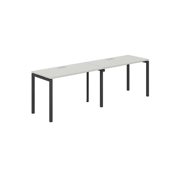 Рабочая станция s-b-s 2400х600х750 / профиль: 40х40 антрацит; столешница: серый бархат Сигма / Sigma - Вид 1