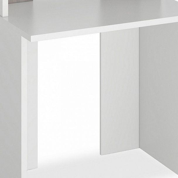 Стол компьютерный Домино Лайт СКЛ-Прям80+НКЛХ80 Белый/Нельсон - Вид 4