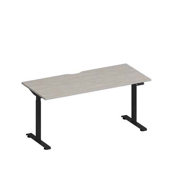Стол письменный на электроприводе с вырезом Elevo А2 ЧР 004.2 ДШ дуб шамони/ черный гладкий - Вид 1