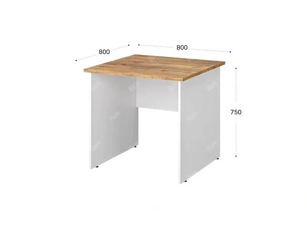TANDEM RTD030-80-ME Стол квадратный ун-й 800х800х750 Таксония медовая/Белый - Вид 2