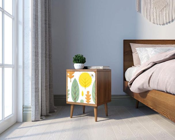 Тумбочка Berber с дверкой 30 принт арт BB21/Print_30, разноцветная - Вид 3