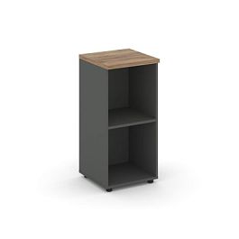 Стайл Проджект Стеллаж низкий узкий SN.STU-300 Антрацит/Дуб Табак 400*400*833 - Фото предпросмотра