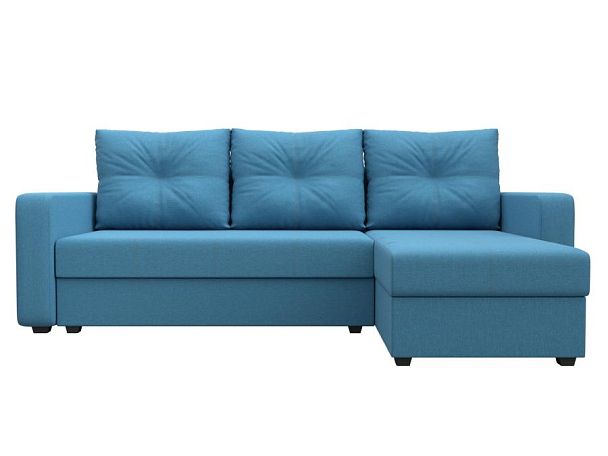 Диван угловой Ливерпуль Лайт правый угол Рогожка голубой - Вид 2