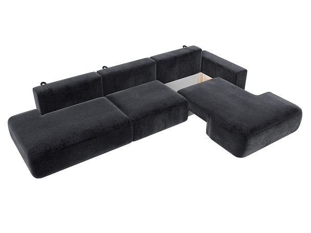 Диван угловой Лига-036 НПБ Модерн Лонг правый угол Велюр серый - Вид 7