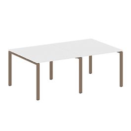 Metal System Перег. стол (2 столешницы) на П-образном м/к БП.ПРГ-2.1 Белый/Мокко металл 2000*1235*750 - Фото предпросмотра