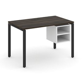 Concept Стол рабочий с подвесной тумбой с 2 открытыми нишами CN.SP-106 Дуб Мали/Белый Бриллиант/Металл Черный 1180*720*750 - Фото предпросмотра