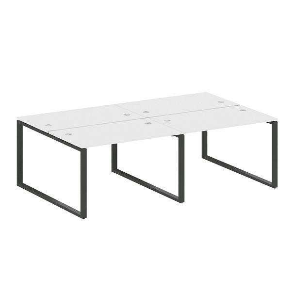 Metal System Р. ст. на 4 раб. места на О-образном м/к БО.СМ-4.2 Белый/Антрацит металл 2400*1475*750 - Вид 1