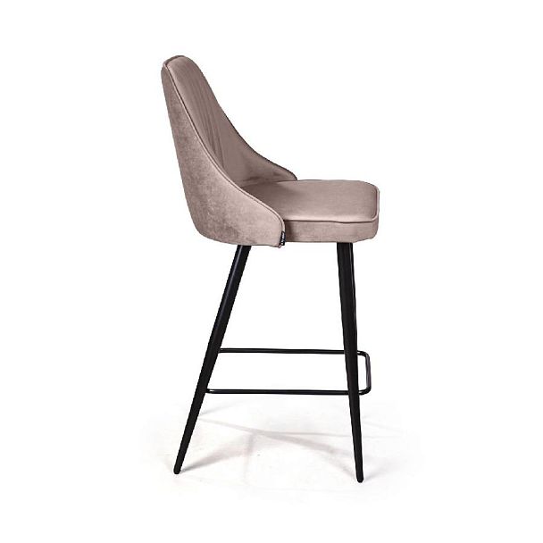 Стул полубарный Berg, бархат пепельно-бежевый 25/ чёрный конус - Вид 3