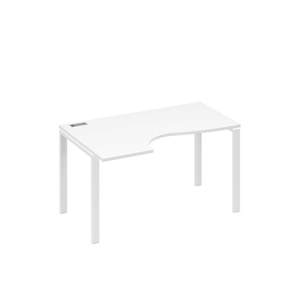 Стол эргономичный левый "Классика" на металлокаркасе UNO A4 А4 Б1 043 БП белый премиум / металлокаркас белый - Вид 1
