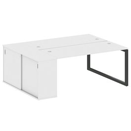 Metal System Quattro Р. ст. с шкафом-купе на О-образном м/к 50БО.РС-СШК-1.4 Т Белый/Антрацит металл 2010*1475*750 - Фото предпросмотра