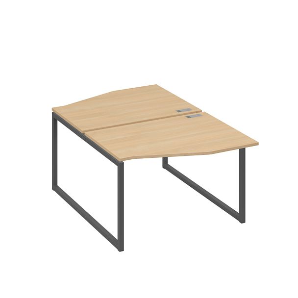 Рабочая станция каркас QUATTRO (2х120) столы Техно A4 А4 Б4 189 БП натуральный дуб / металлокаркас антрацит - Вид 1