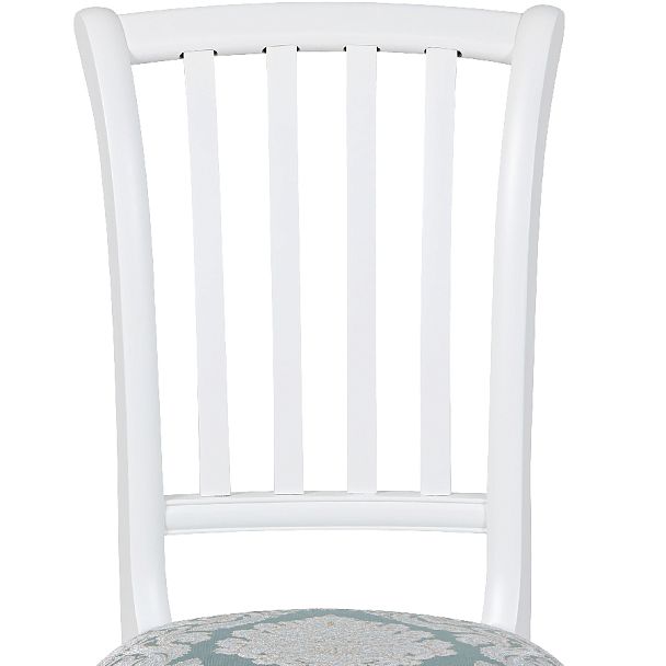 Комплект деревянных стульев с мягким сиденьем Бэль Белая эмаль/Бирюзовый жаккард, 2 шт. - Вид 7