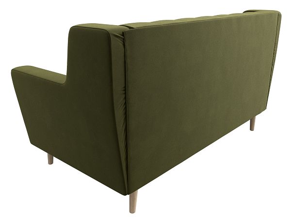 Прямой диван Брайтон 2 Люкс (полностью микровельвет зеленый) - Вид 6