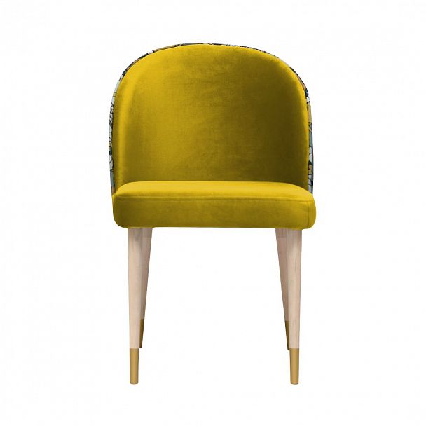Стул Тони, велюр желтый, гобелен совы - Вид 3