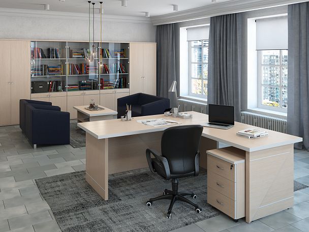 Стол письменный Zoom 190x80x78 тёмный дуб - Вид 4