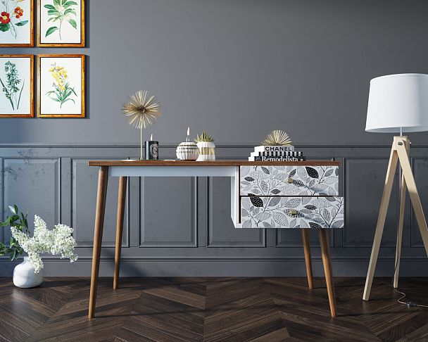 Стол рабочий "Berber" принт 9 с одной тумбой - Вид 5