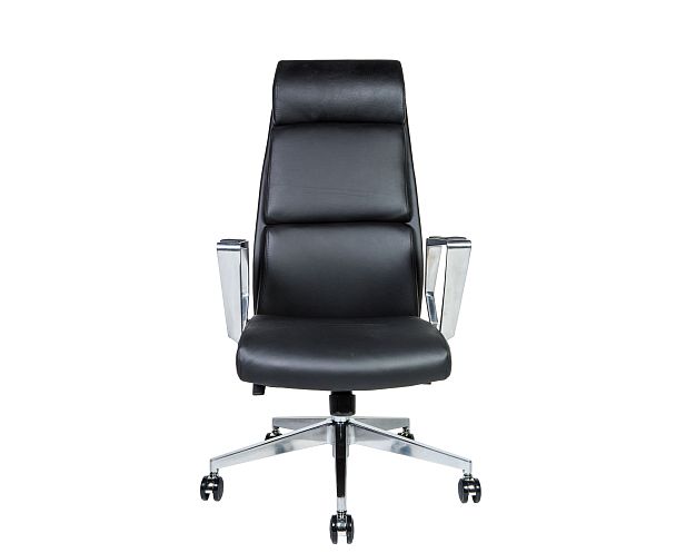 Кресло Лондон ЛЮКС / хром / черная экокожа - Вид 2