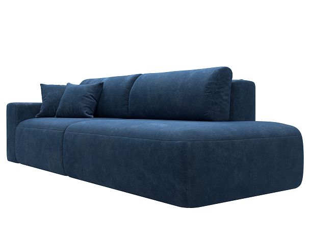 Диван прямой Лига-036 НПБ Модерн подлокотник слева Велюр синий - Вид 3