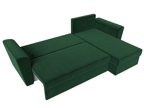 Угловой диван Амстердам Лайт правый (полностью велюр зеленый) - Вид 9