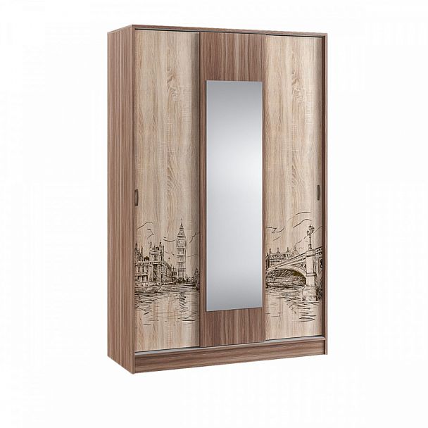 Шкаф-купе Орион ясень шимо/дуб сонома - Вид 1