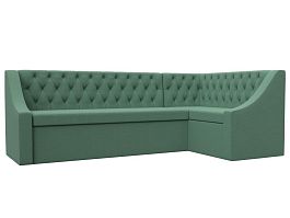 Диван кухонный угловой Мерлин правый угол Рогожка зеленый - Фото предпросмотра