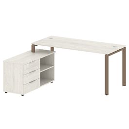 Metal System Р. ст. с тумбой на П-образном м/к БП.РС-СТС-2.4 (L) Дуб наварра/Мокко металл 1700*1520*750 - Фото предпросмотра