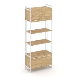 Rift Шкаф 5 ниш широкий RF.SS-54 Тиквуд Светлый/Металл Белый 798*396*2010 - Фото предпросмотра