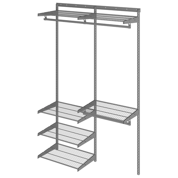 Гардеробная система OPTIMA G120, 2050х1240х450 мм, 6 полок, 3 штанги, графит, S70299916515 - Вид 2